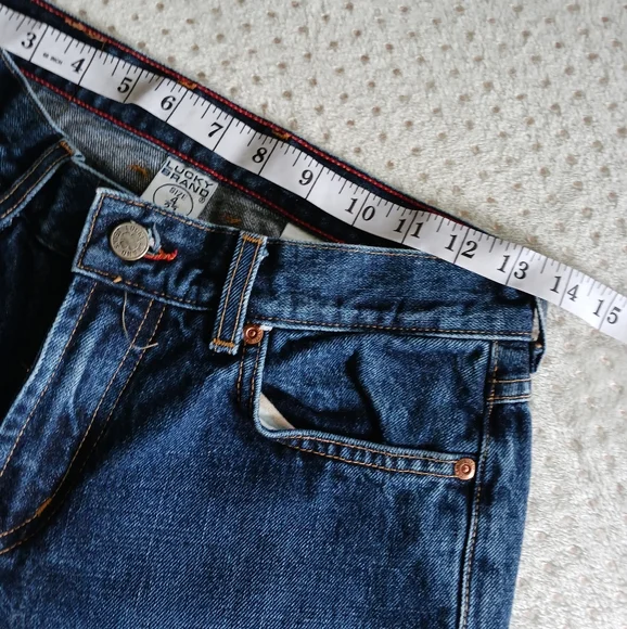 Vintage 90's Lucky Brand wideleg Jeans Size 4 dark wash - Picture 9 of 15